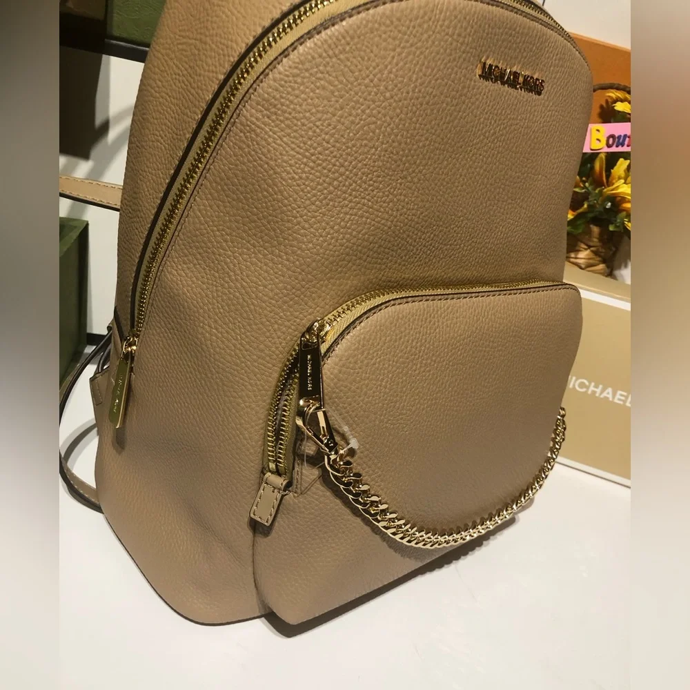 🆕MICHAEL KORS JET SET MD W/chain Non-leather Vegan Material